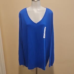 🍉Women’s Royal Blue V-Neck Long Sleeve Top